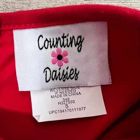 Counting Daisies Dress Size 5 Nutcracker Red Holiday Lace Trim Long Sleeve - Picture 11 of 12